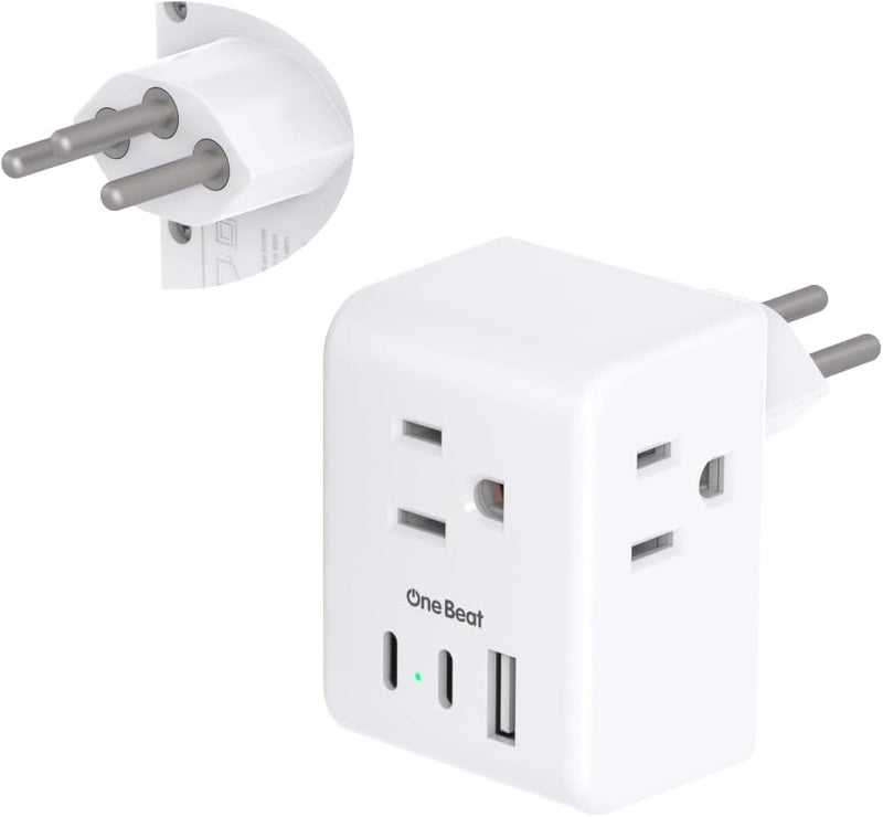 One Beat Switzerland Power Travel Plug Adapter, Type J Power Adapter with 2 Outlets 3 USB Ports(2 USB C) for US to Swiss Switzerland Liechtenstein Rwanda - Image 1